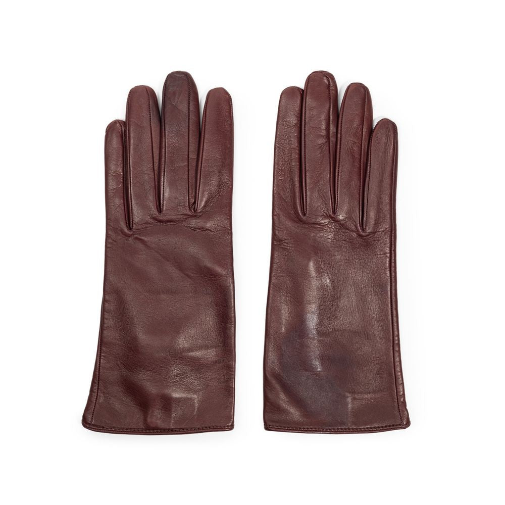 Dolce & Gabbana Leather Gloves - Burgundy