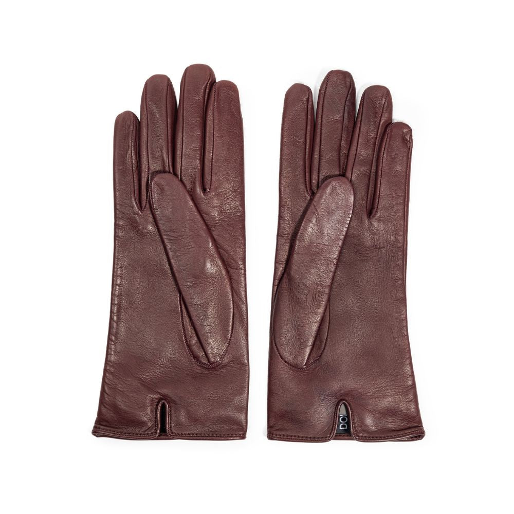 Dolce & Gabbana Leather Gloves - Burgundy