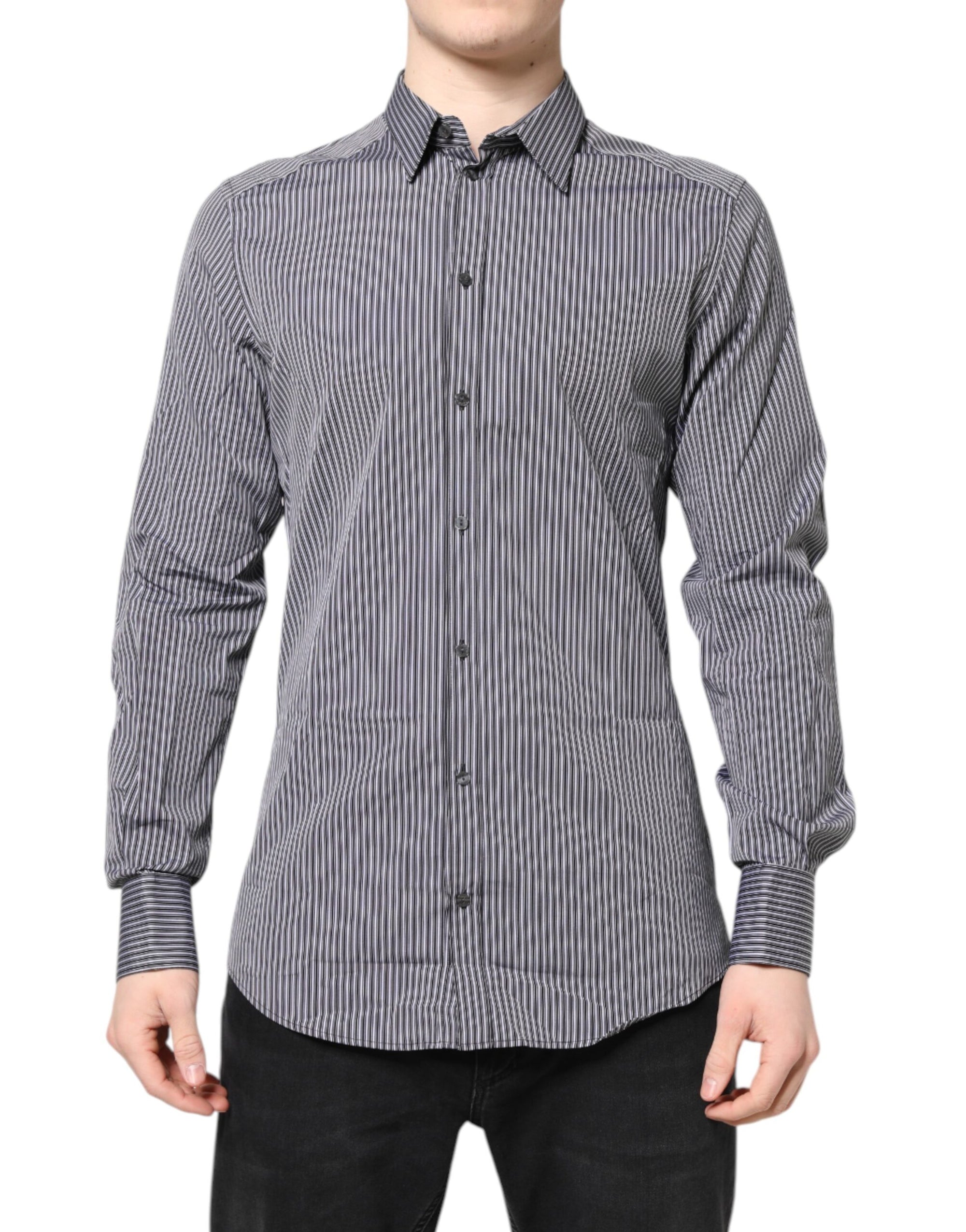 Dolce & Gabbana Black & White Striped Shirt