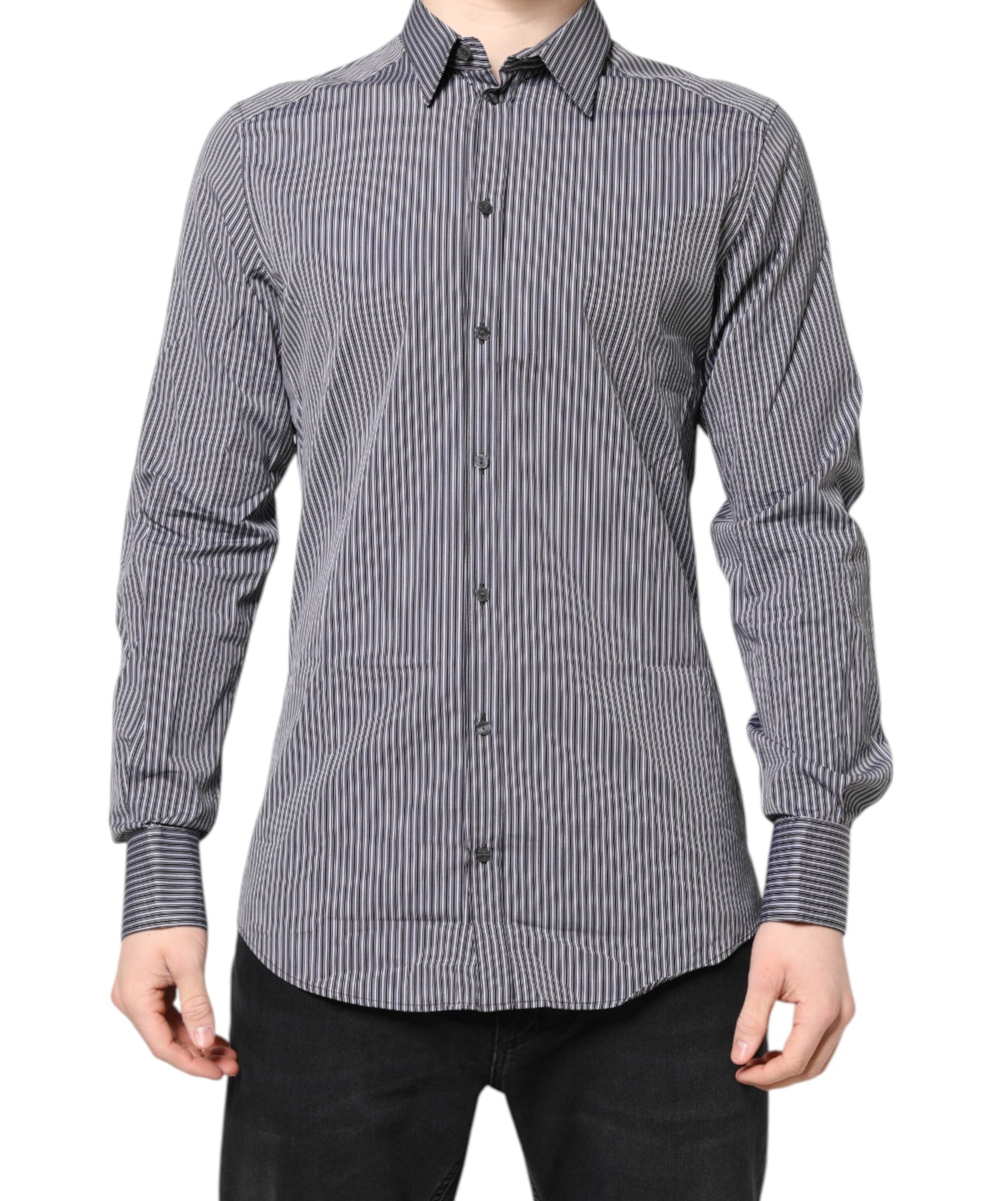 Dolce & Gabbana Black & White Striped Shirt