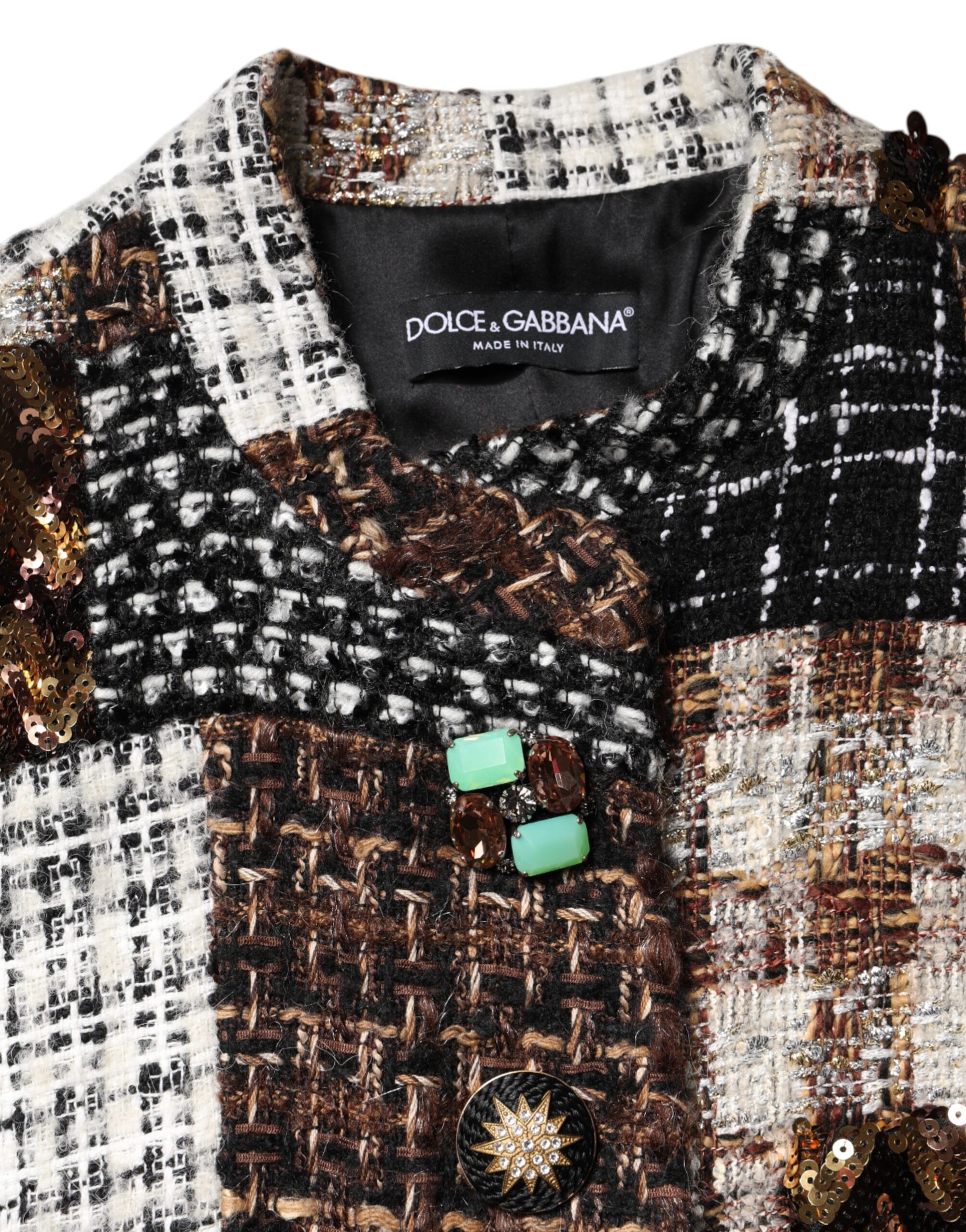 Dolce &amp; Gabbana Patchwork &amp; Mismatch Buttons Coat