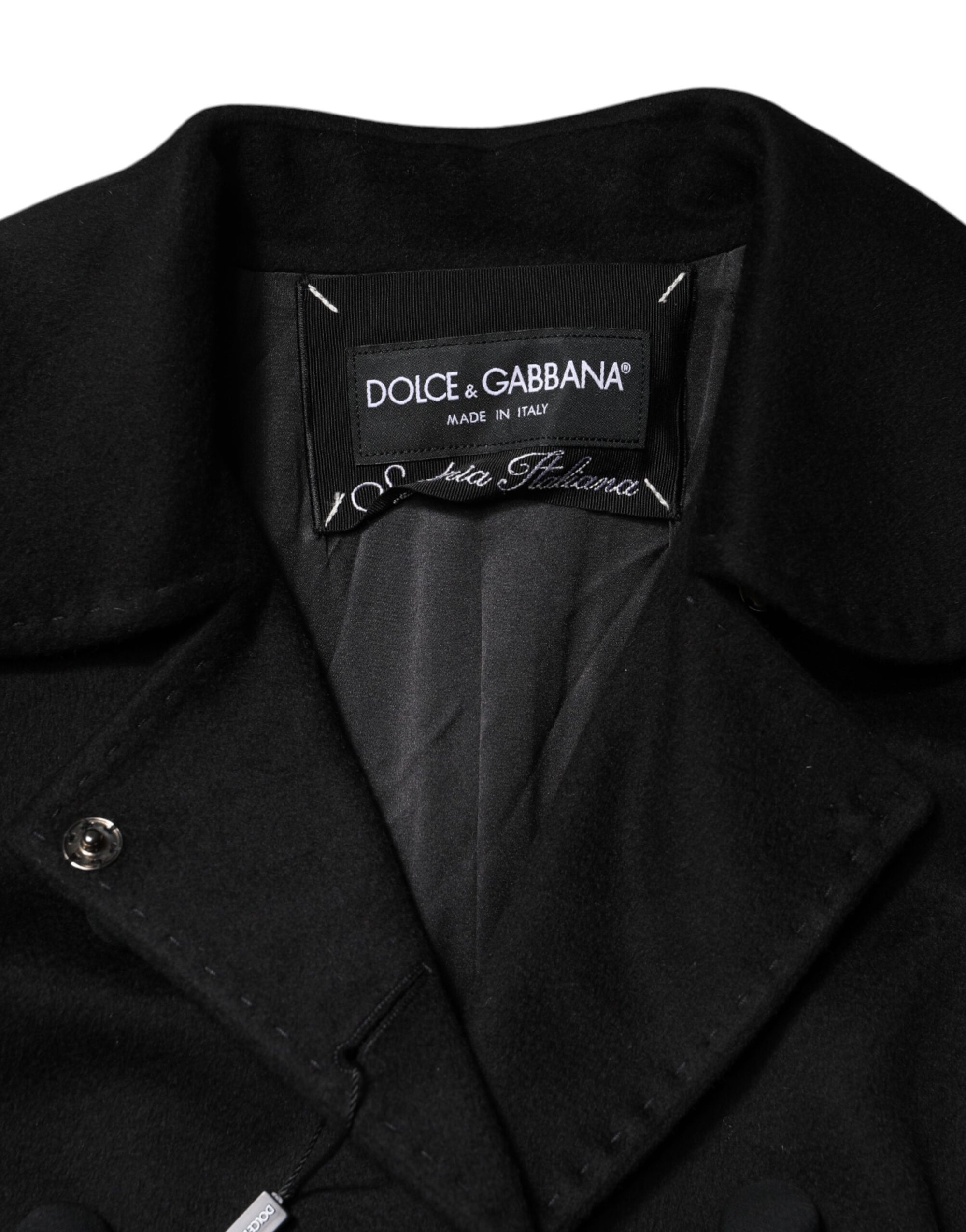Dolce &amp; Gabbana Wool-Silk Sartoria Italiano Coat - Black