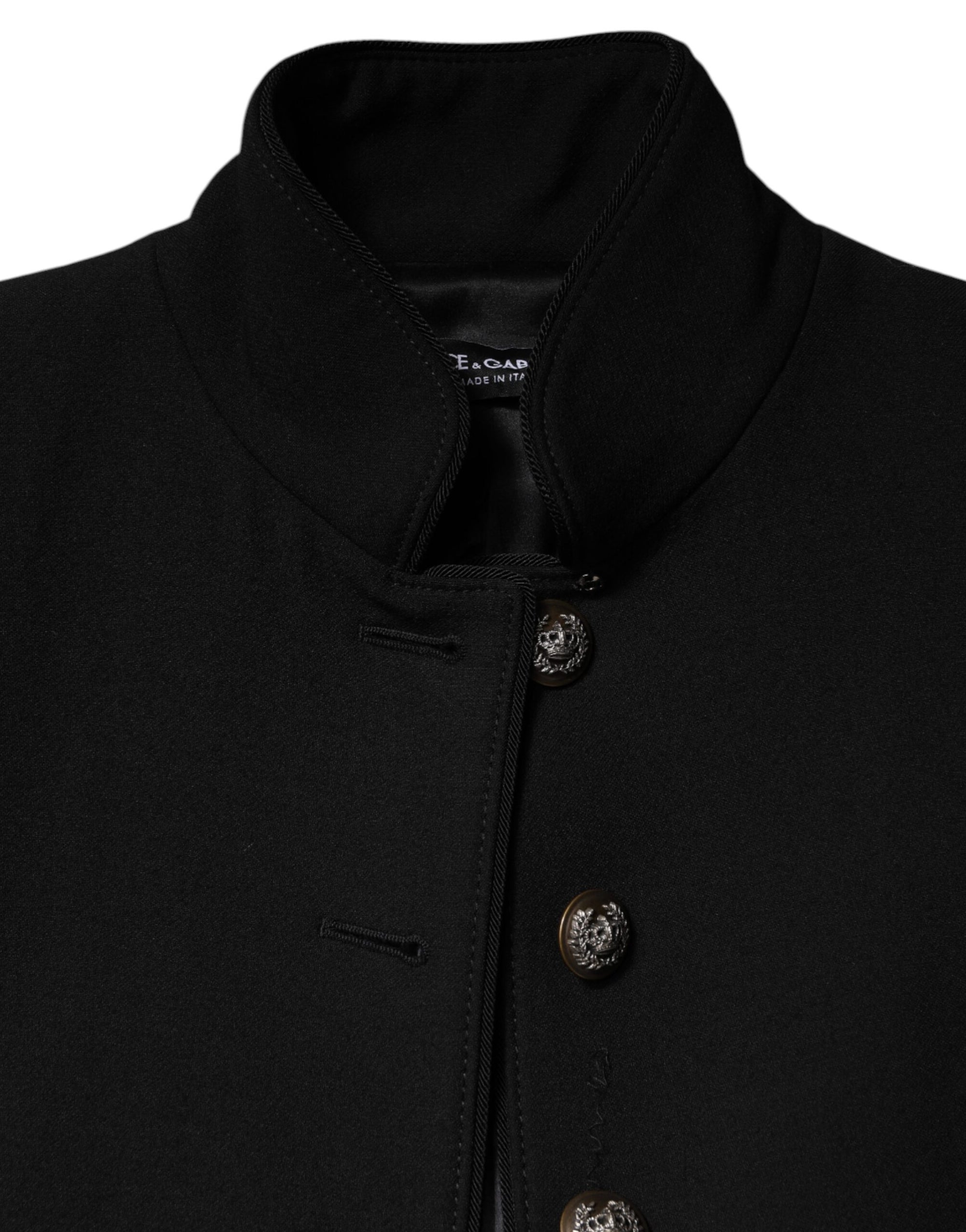 Dolce &amp; Gabbana Wool Military Coat - Black