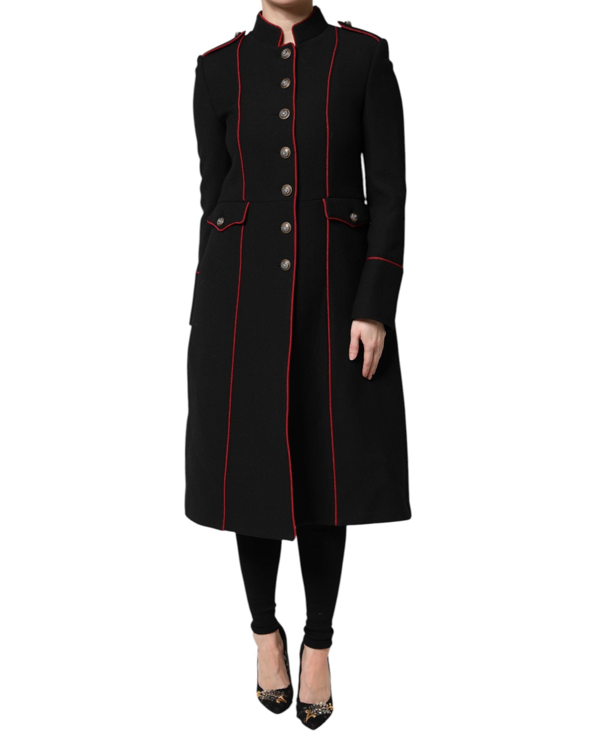 Dolce & Gabbana Long Military Coat - Black
