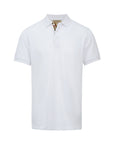 checked placket cotton polo top