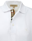 checked placket cotton polo top