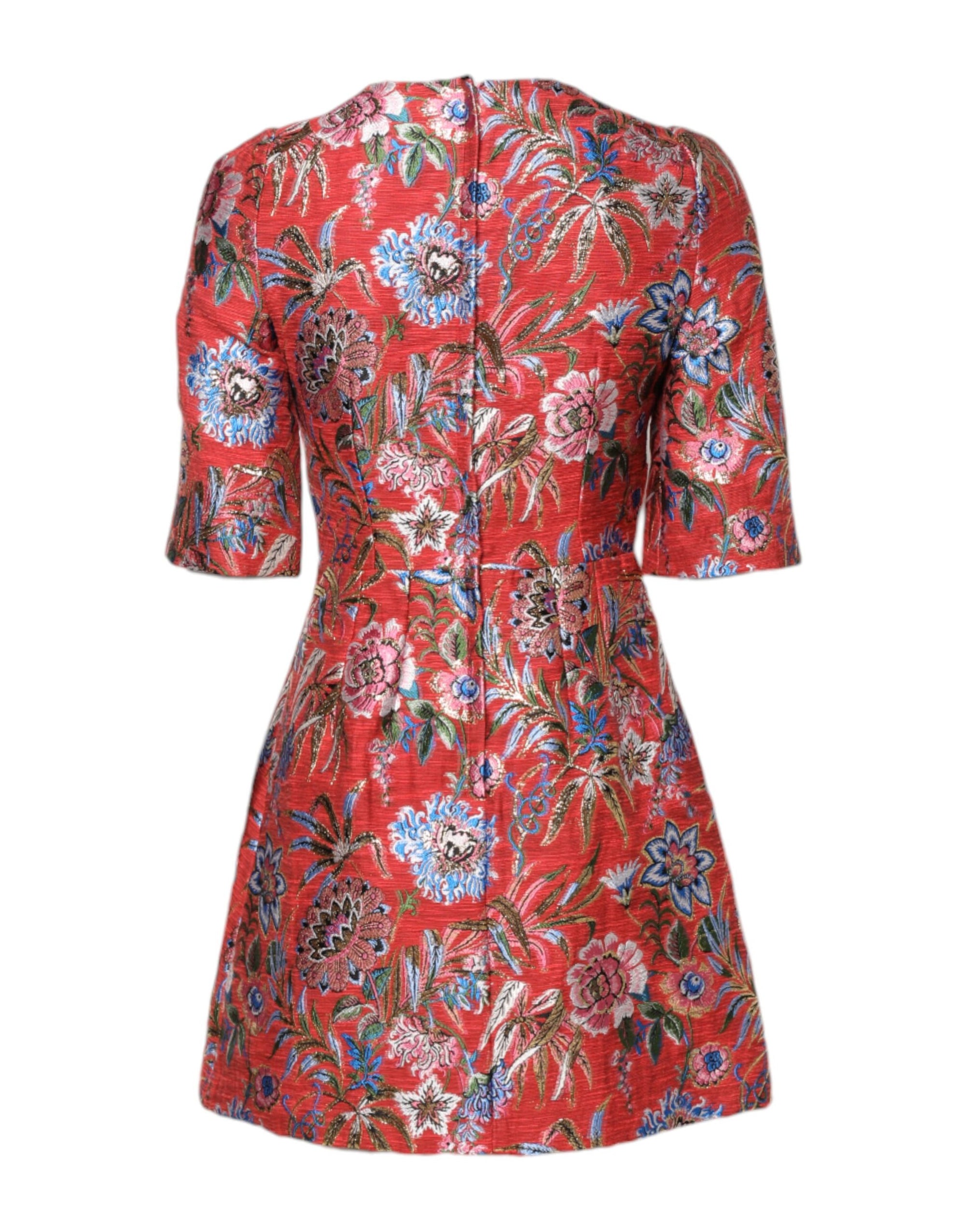 Dolce & Gabbana Floral Jacquard A-line Mini Dress - Red