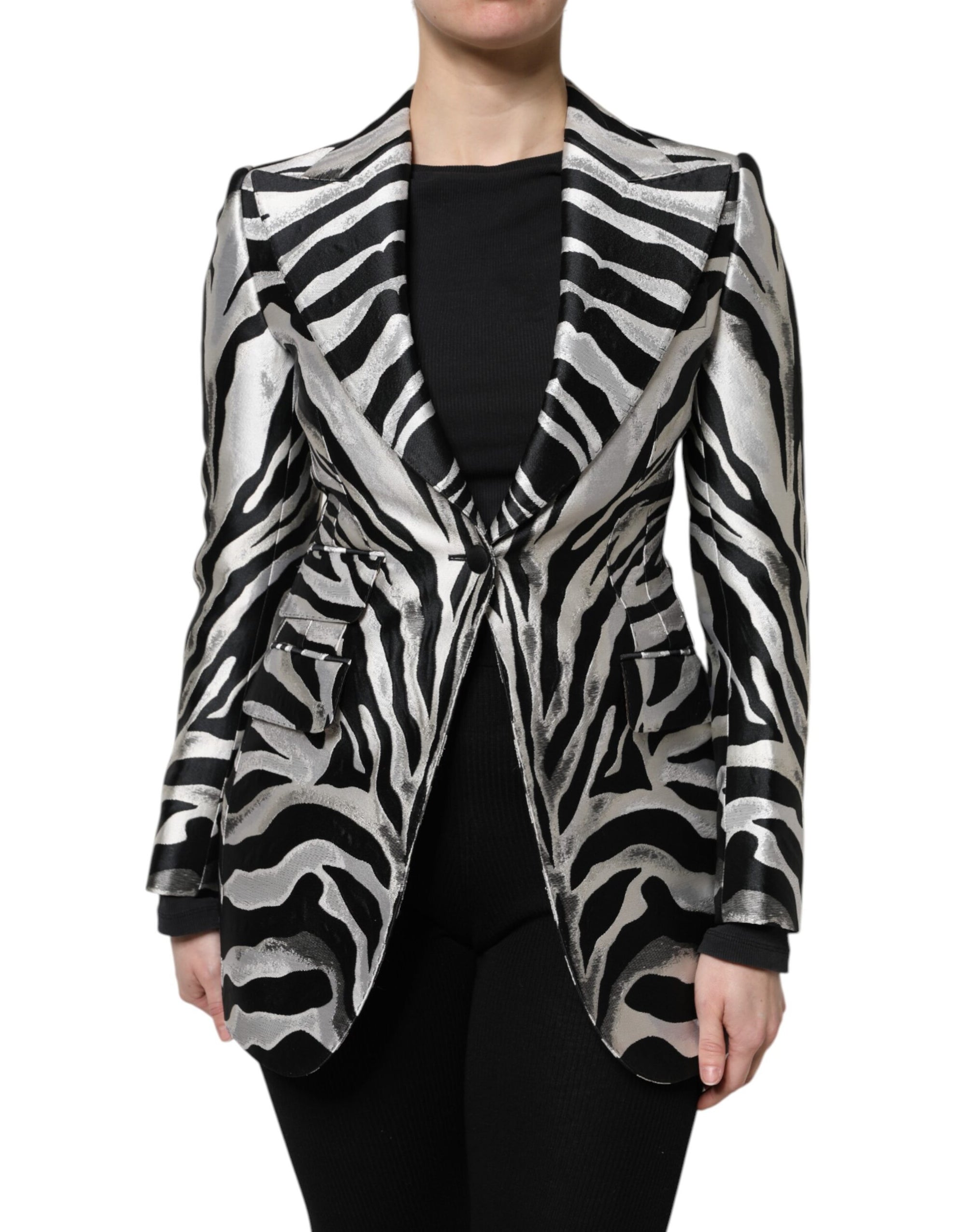 Dolce & Gabbana Zebra Print Single-Breasted Blazer