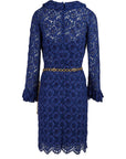 Gucci Floral Lace Midi Dress With Gold Belt