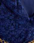 Gucci Floral Lace Midi Dress With Gold Belt