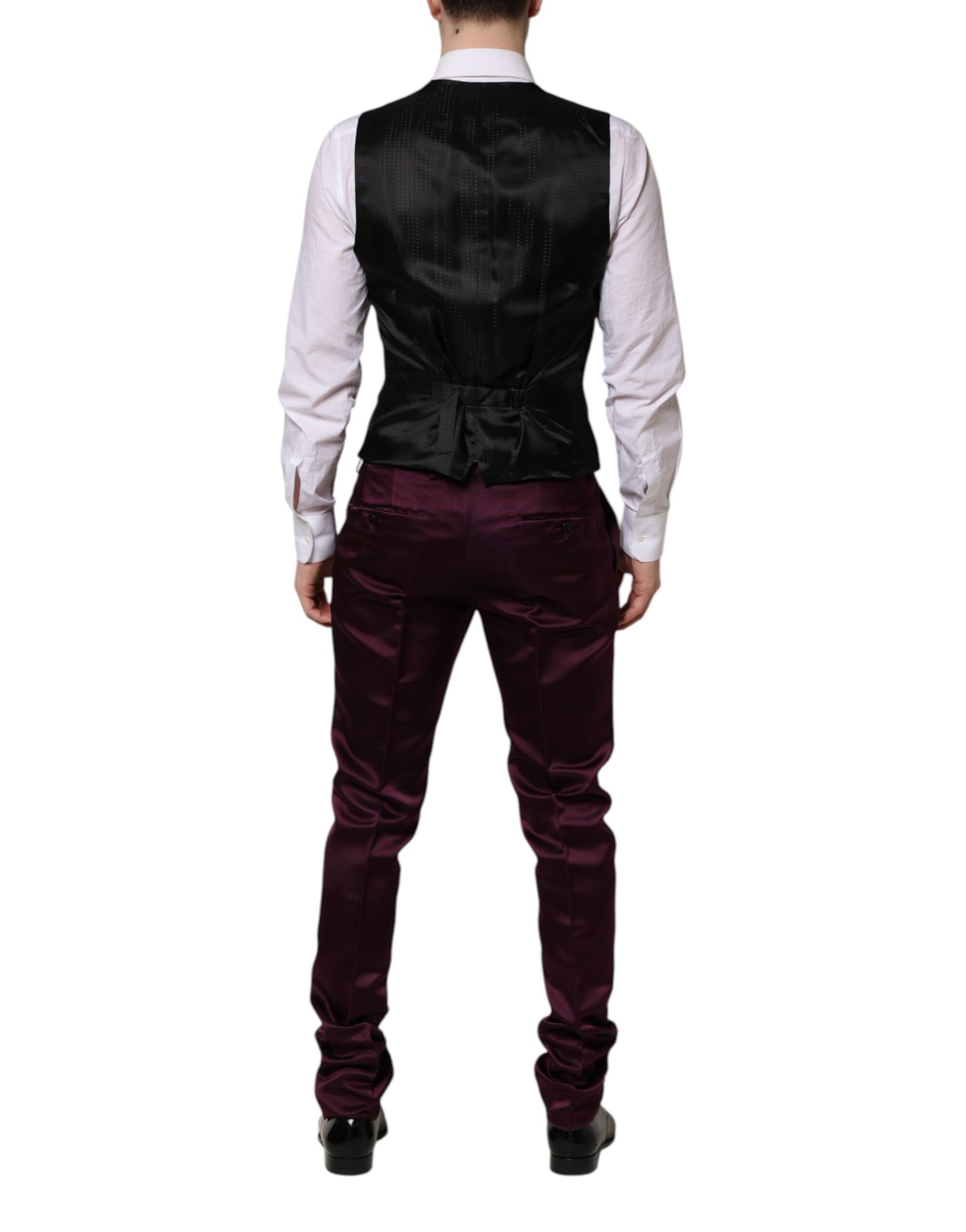 Dolce &amp; Gabbana Vest, Blazer &amp; Pants Silk 3-Piece Suit - Royal Purple