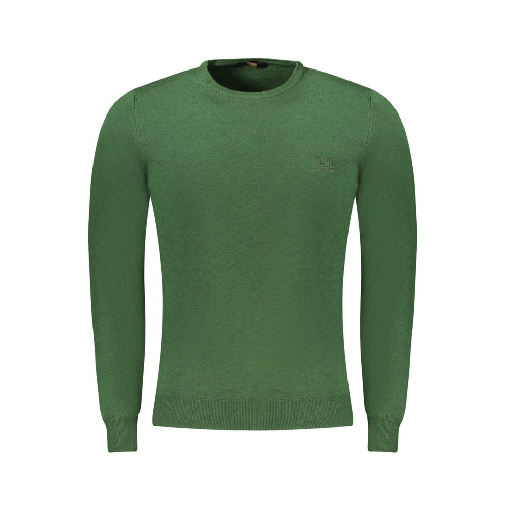 Cavalli Class Green Fitted Sweater