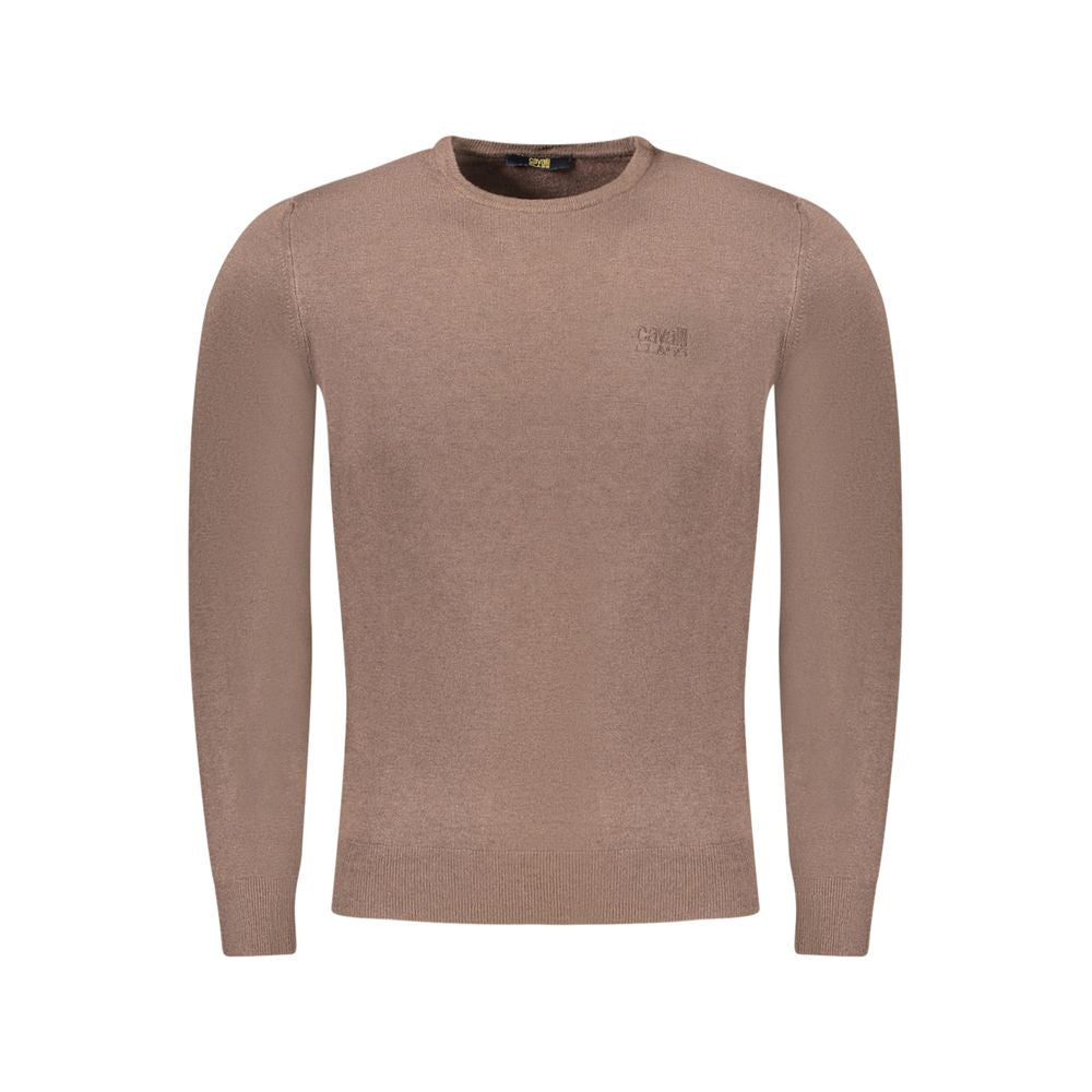 Cavalli Class Taupe Brown Fitted Sweater