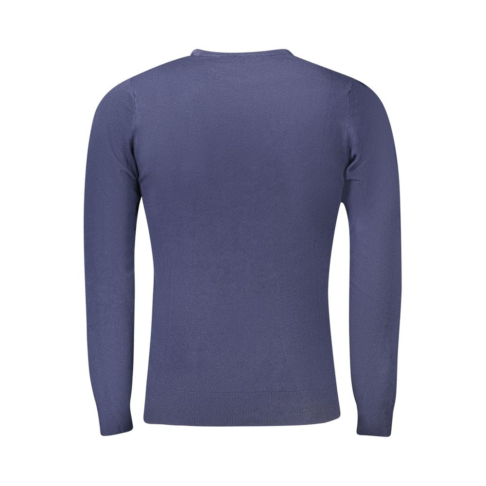 Cavalli Class Azure Blue Fitted Sweater
