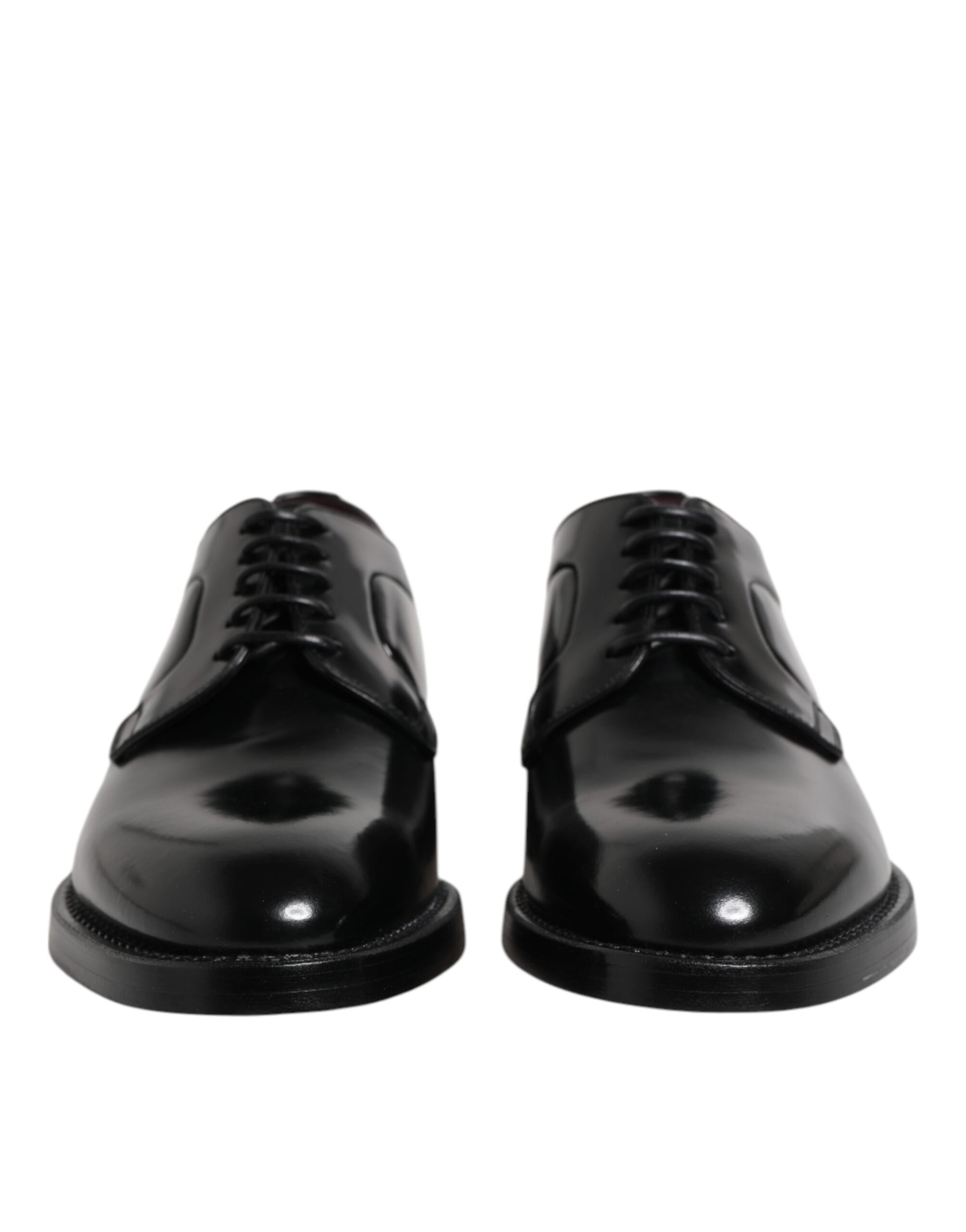 Dolce & Gabbana Black Leather Lace-Up Derby Formal Shoes
