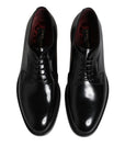 Dolce & Gabbana Black Leather Lace-Up Derby Formal Shoes
