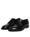 Dolce & Gabbana Black Leather Lace-Up Derby Formal Shoes