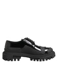 Dolce & Gabbana Black Patent Leather Casual Derby Shoes