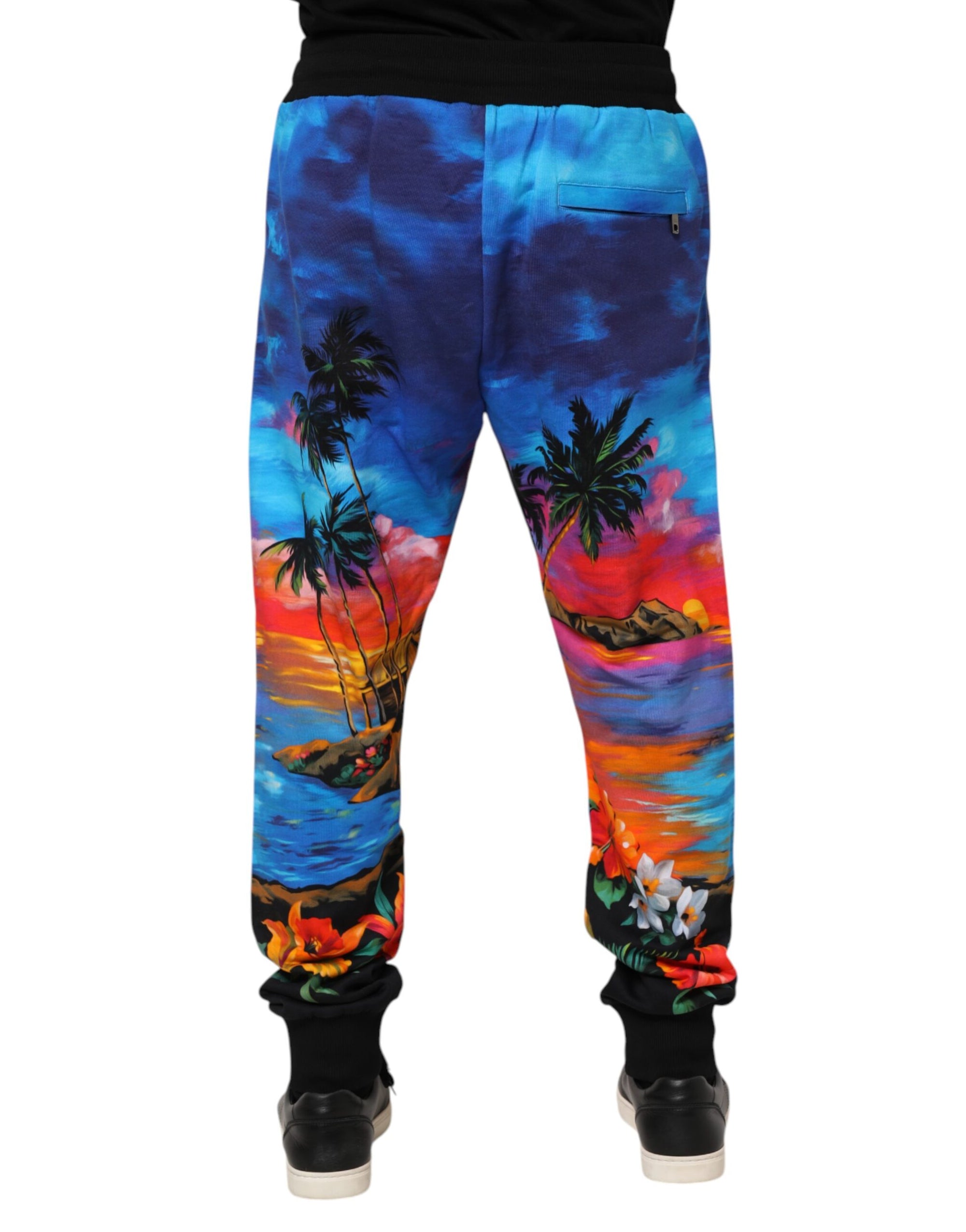 Dolce & Gabbana Blue Hawaiian Jogger Pants