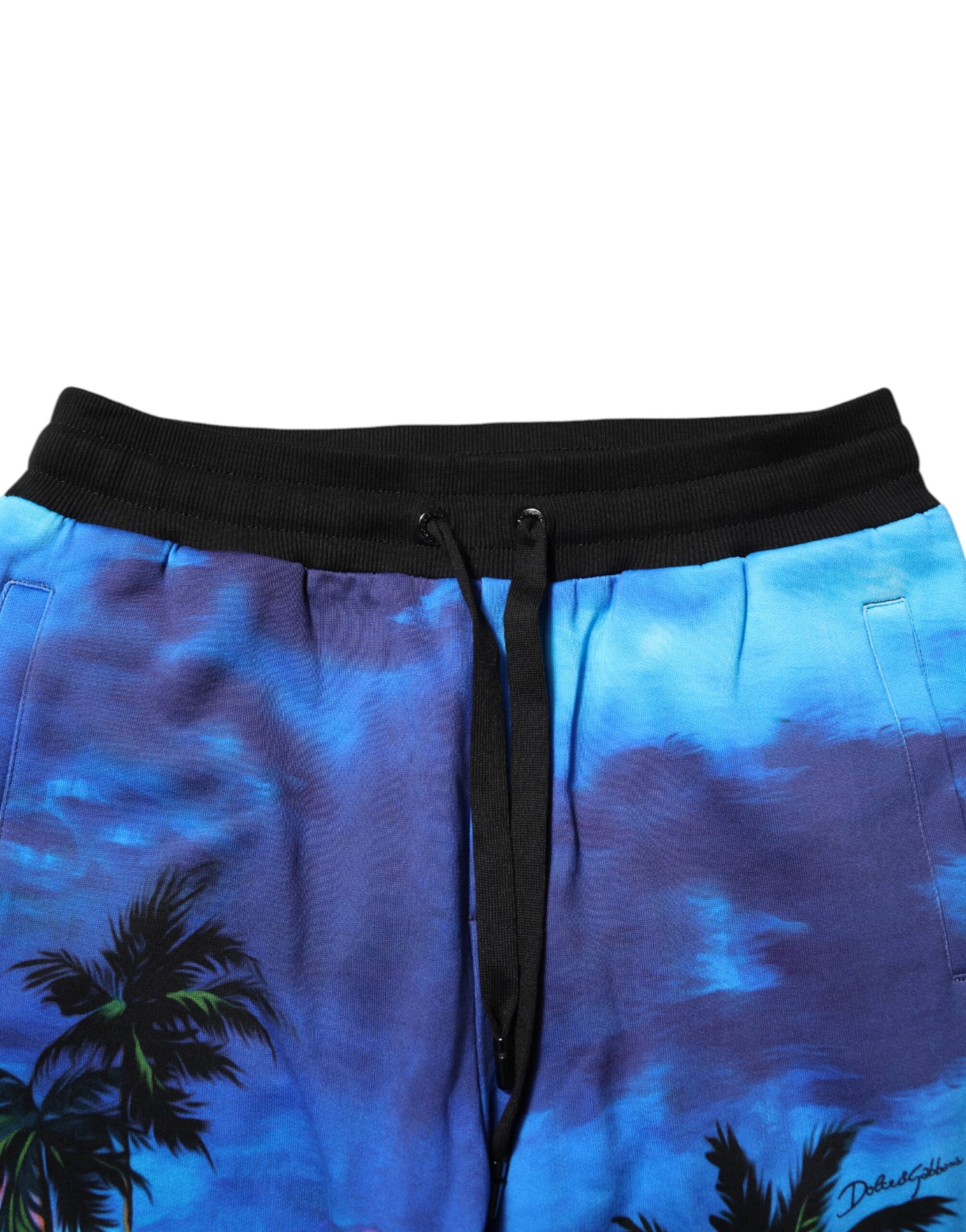Dolce & Gabbana Blue Hawaiian Jogger Pants