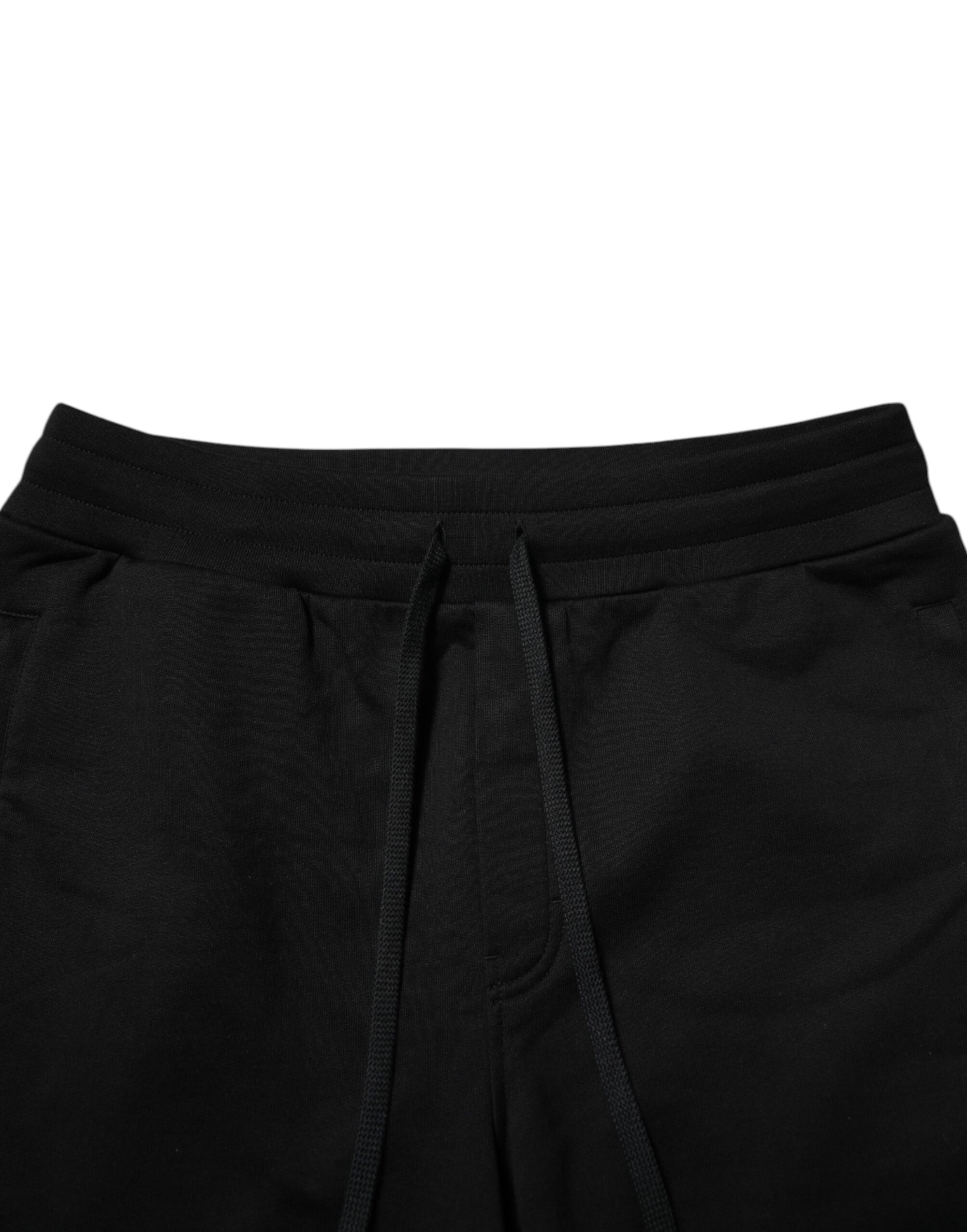 Dolce & Gabbana Black Gold Logo Jogger Pants