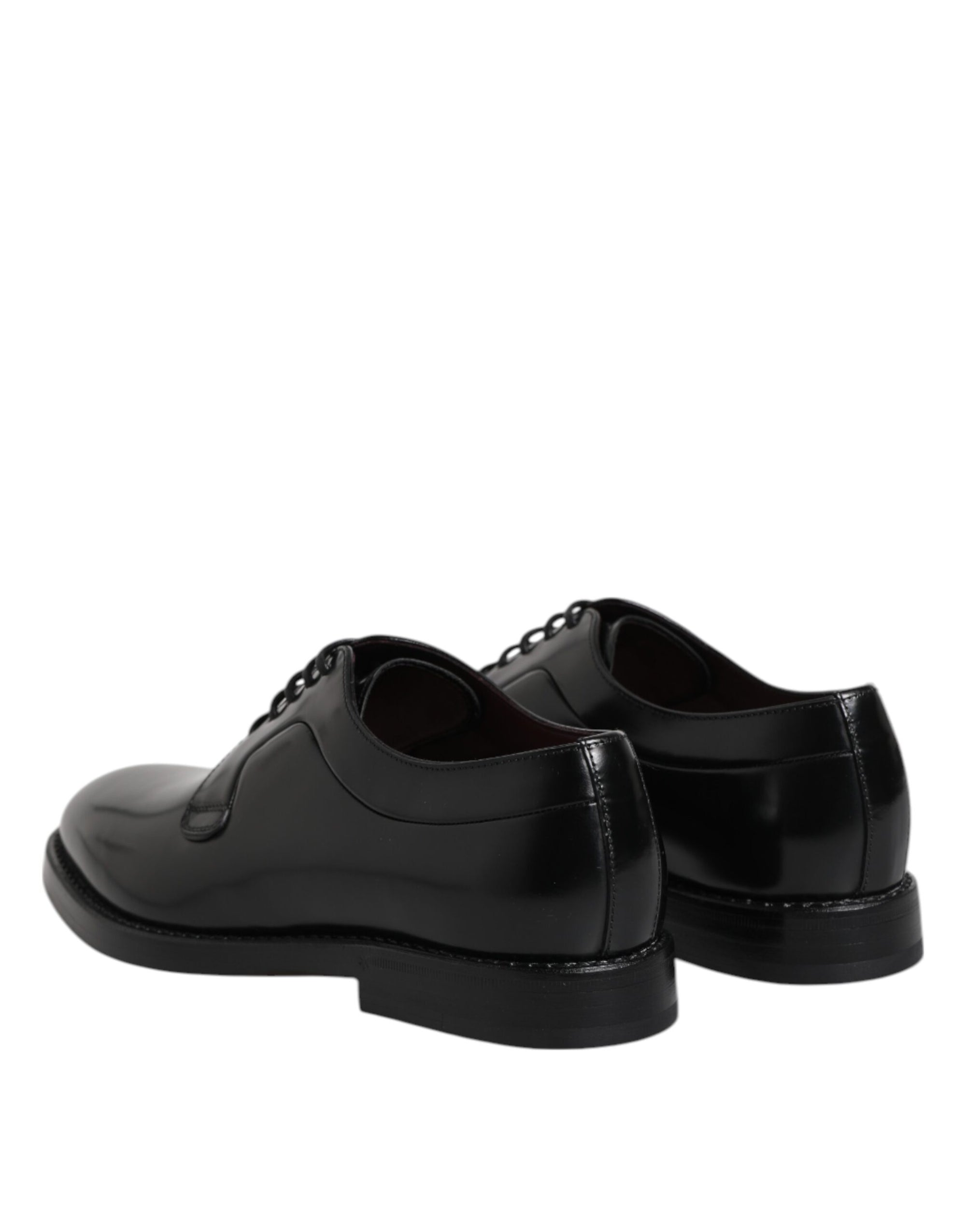 Dolce & Gabbana Black Calf Leather Lace-Up Derby Formal Shoes