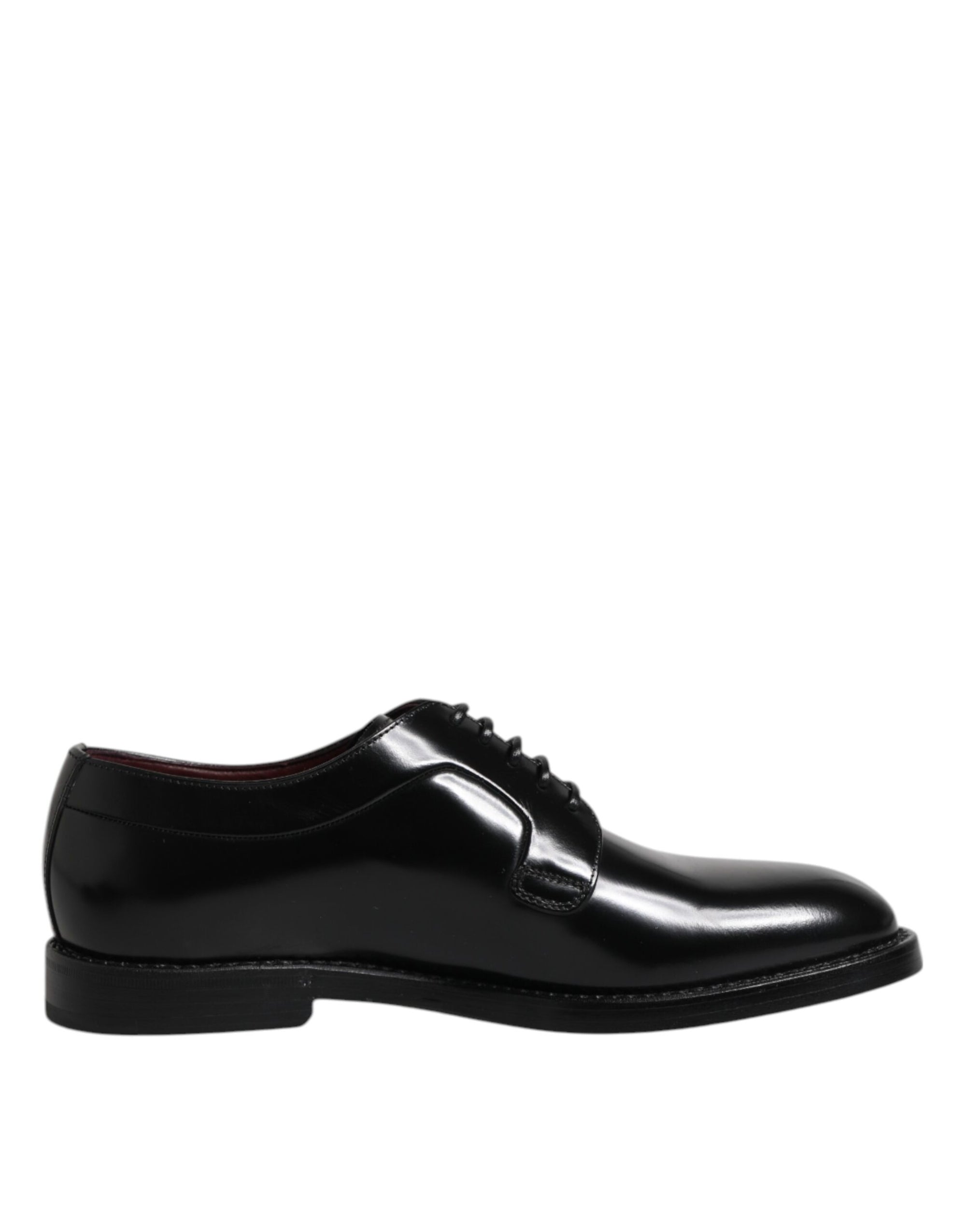 Dolce &amp; Gabbana Black Calf Leather Lace-Up Derby Formal Shoes