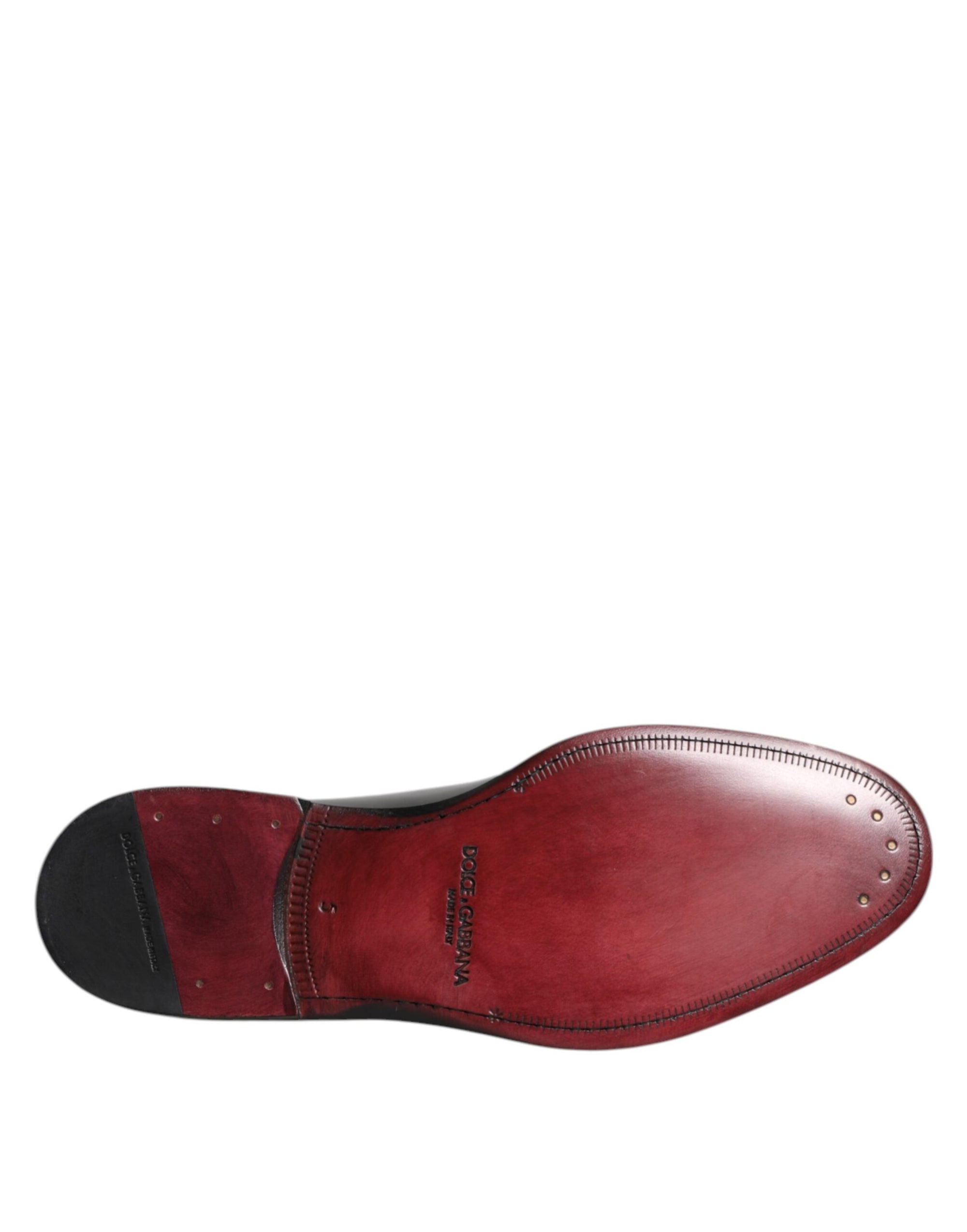 Dolce &amp; Gabbana Black Calf Leather Lace-Up Derby Formal Shoes