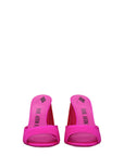 The Attico Luz Rhinestone Embellished Heeled Mule Sandals - Fuchsia Pink