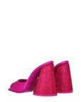 The Attico Luz Rhinestone Embellished Heeled Mule Sandals - Fuchsia Pink