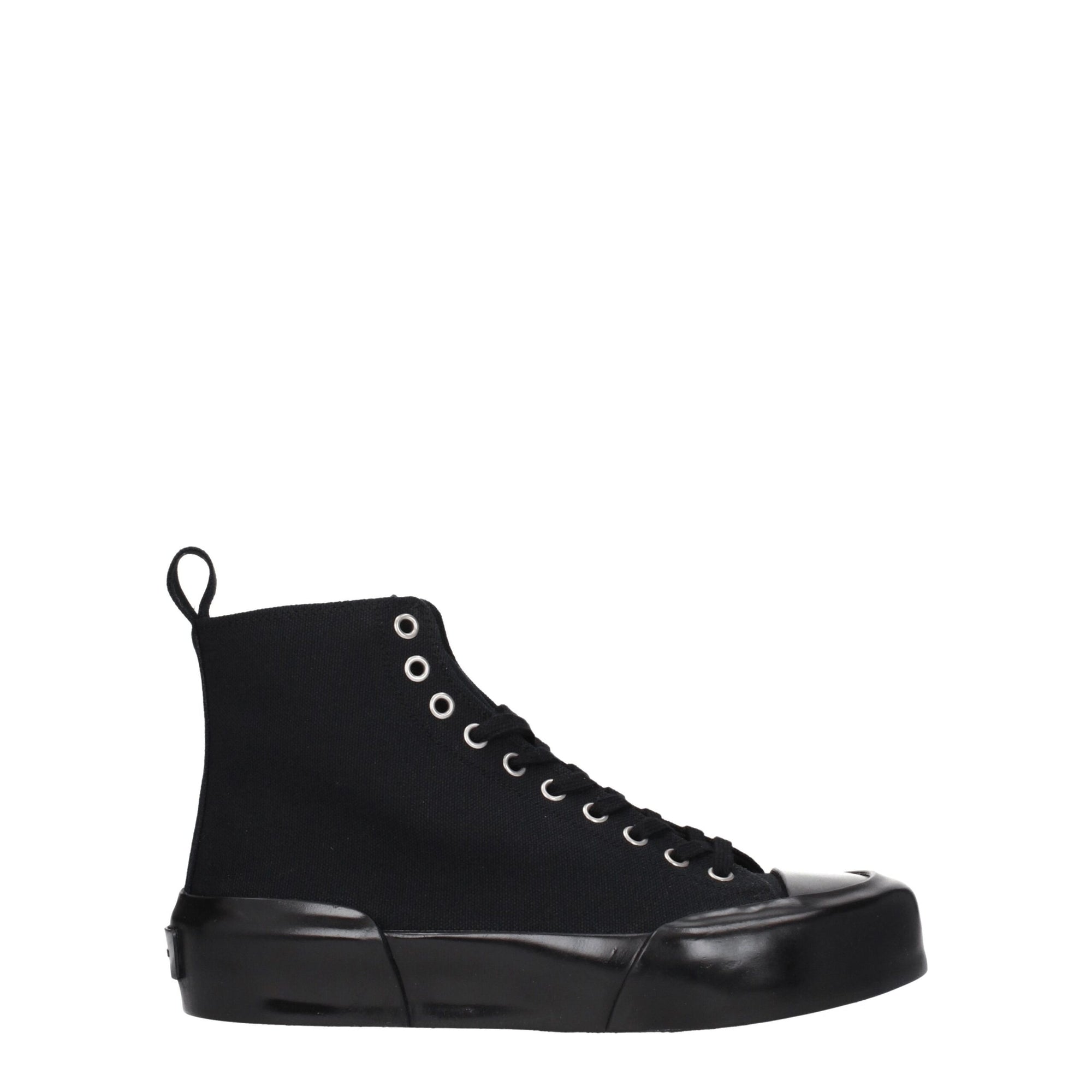Jil Sander Canvas High Top Sneakers - Black