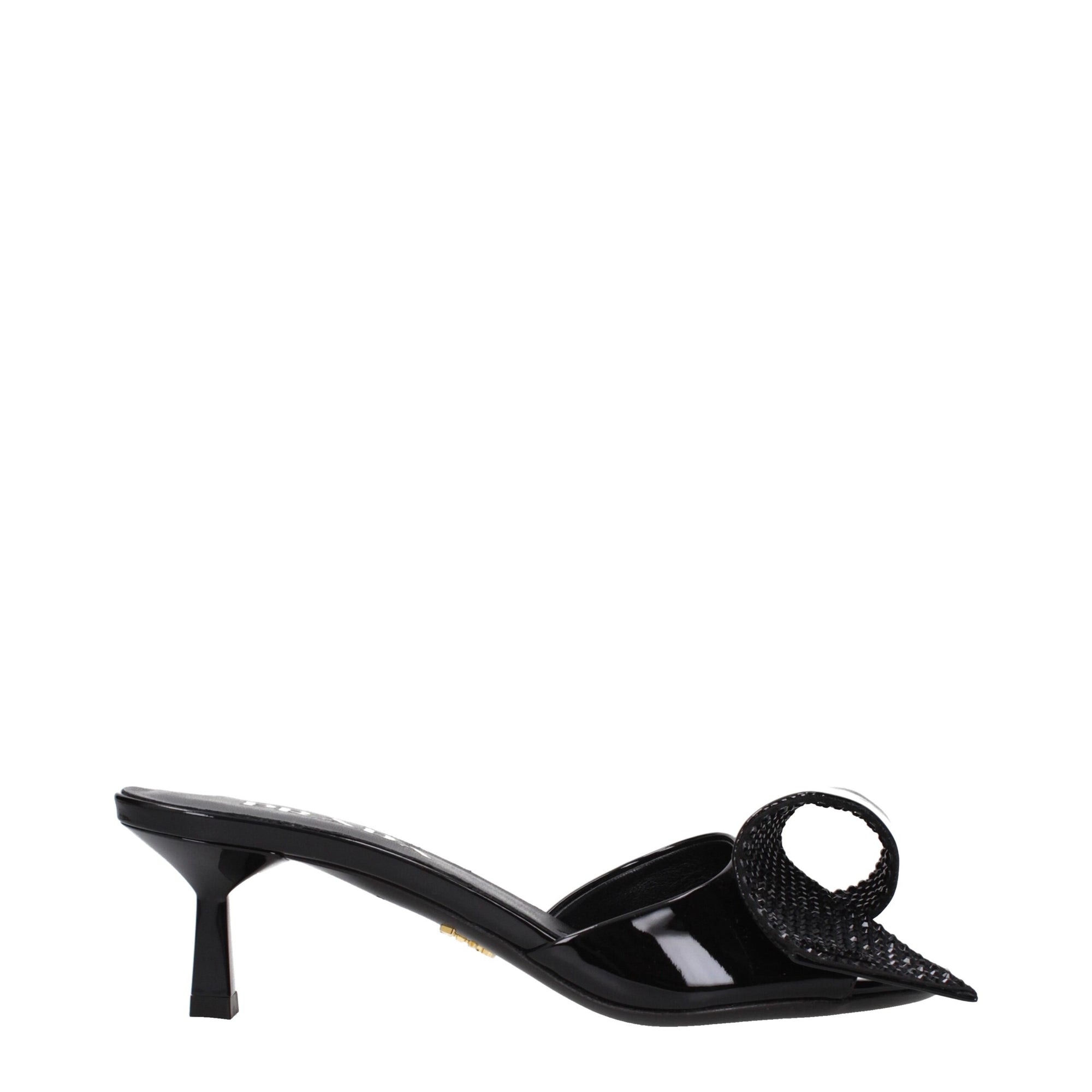 embellished knot patent leather kitten heel sandals
