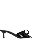 embellished knot patent leather kitten heel sandals