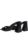 The Attico Devon Patent Leather Heeled Mule Sandals - Black