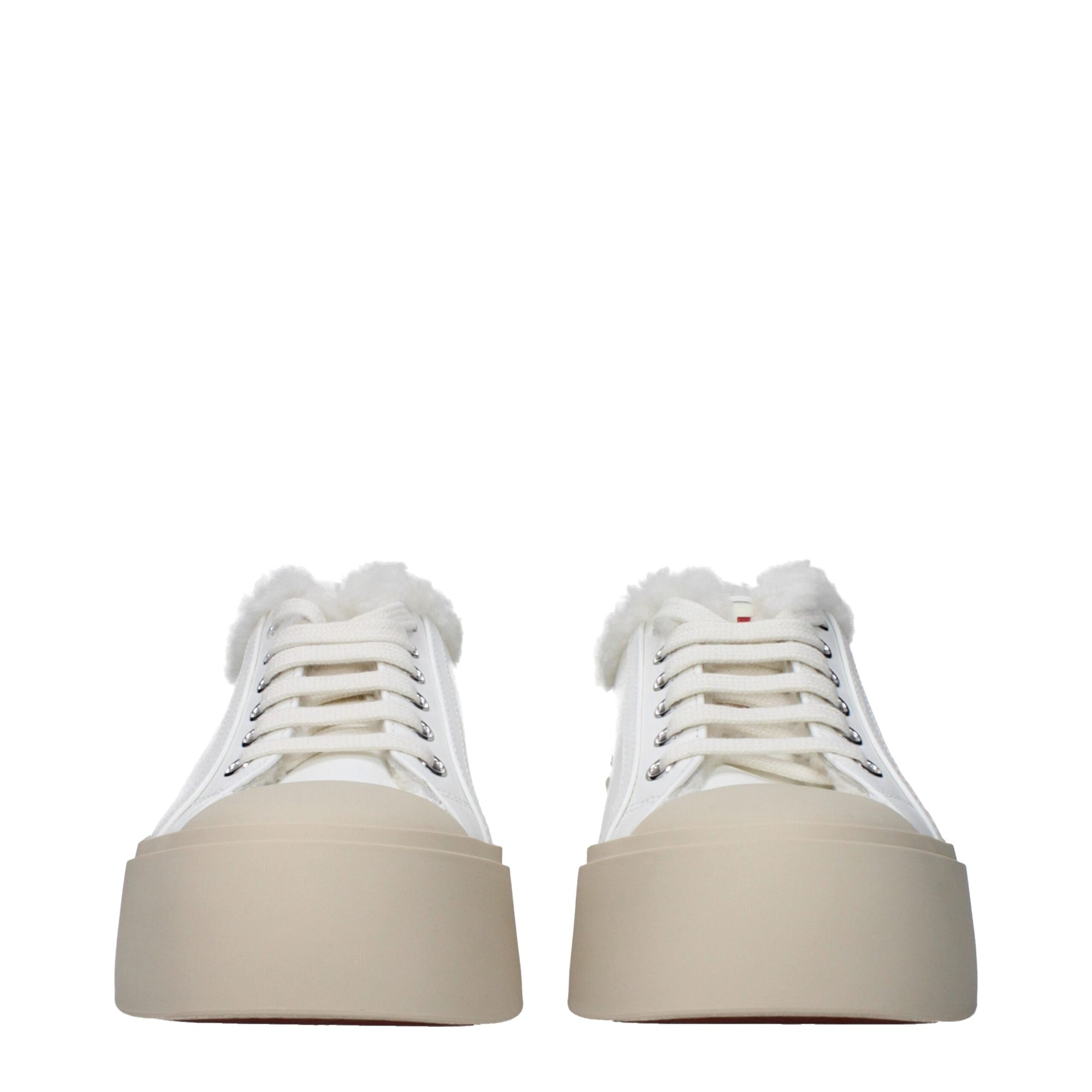Marni Chunky Sole Leather Low Top Sneakers - White