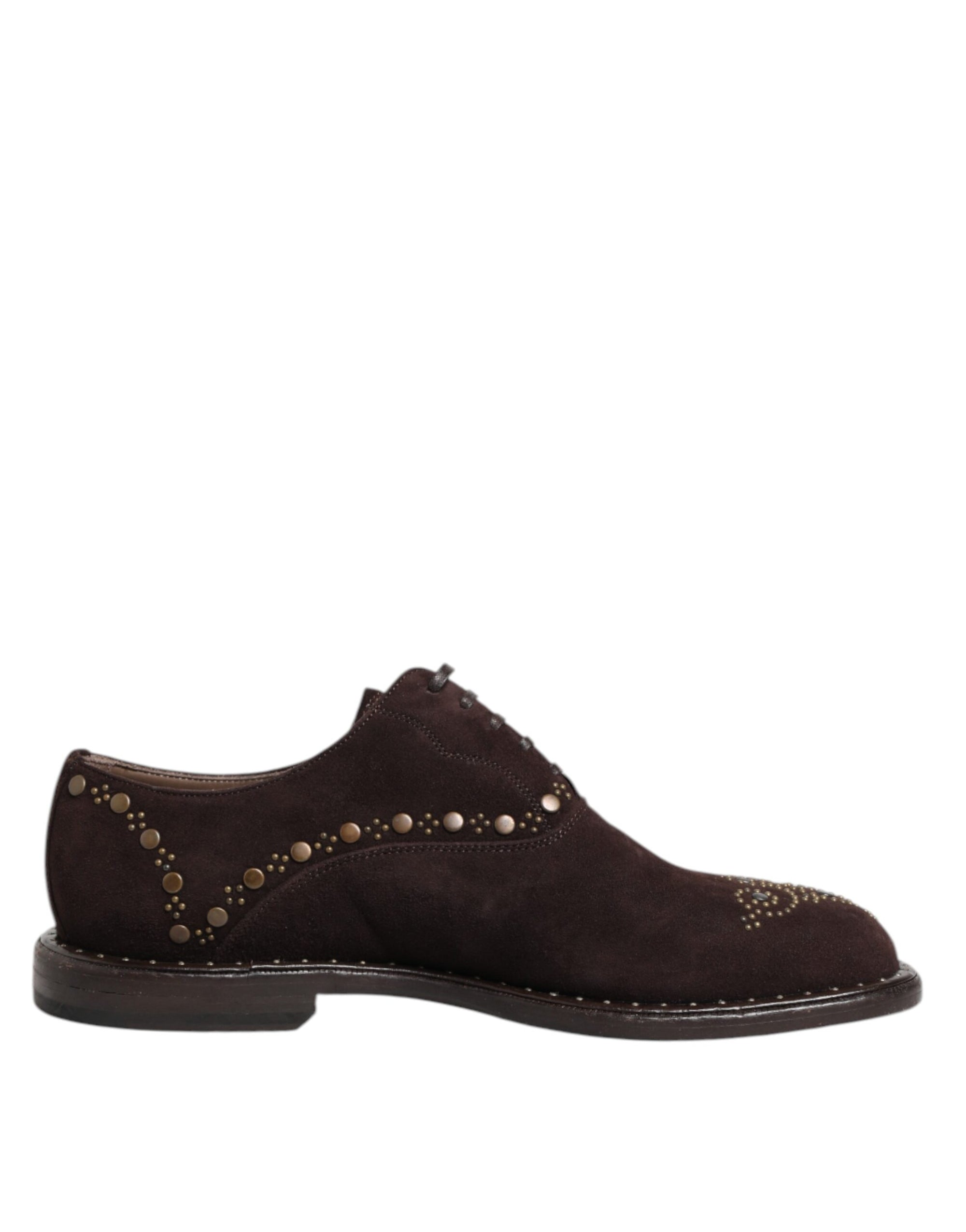 Dolce &amp; Gabbana Brown Suede Leather Lace-Up Oxford Shoes