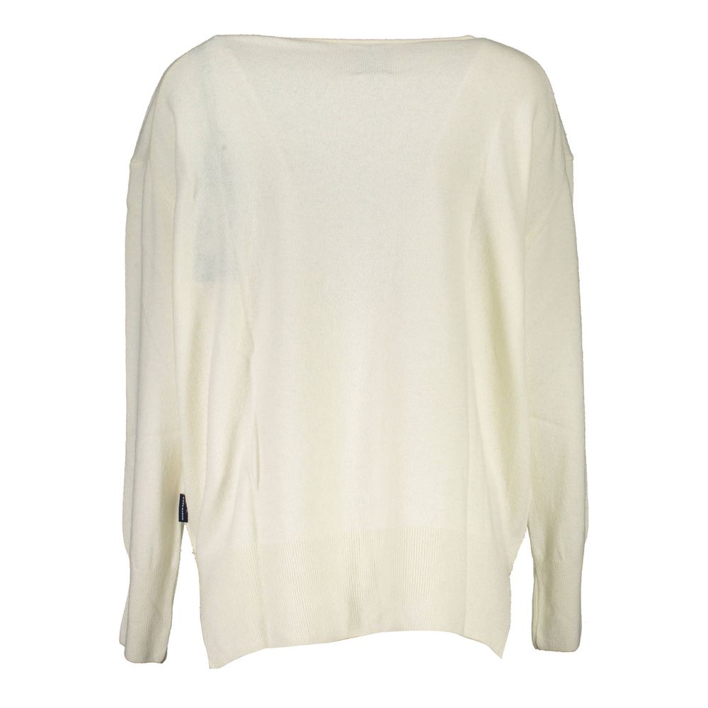 North Sails Wool-Cashmere V-Neck Relaxed Fit Sweater - White