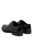 Dolce & Gabbana Black Leather Derby Wingtip Dress Shoes