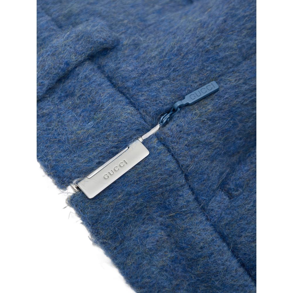 Gucci Blue Wool-Mohair Mini Shorts