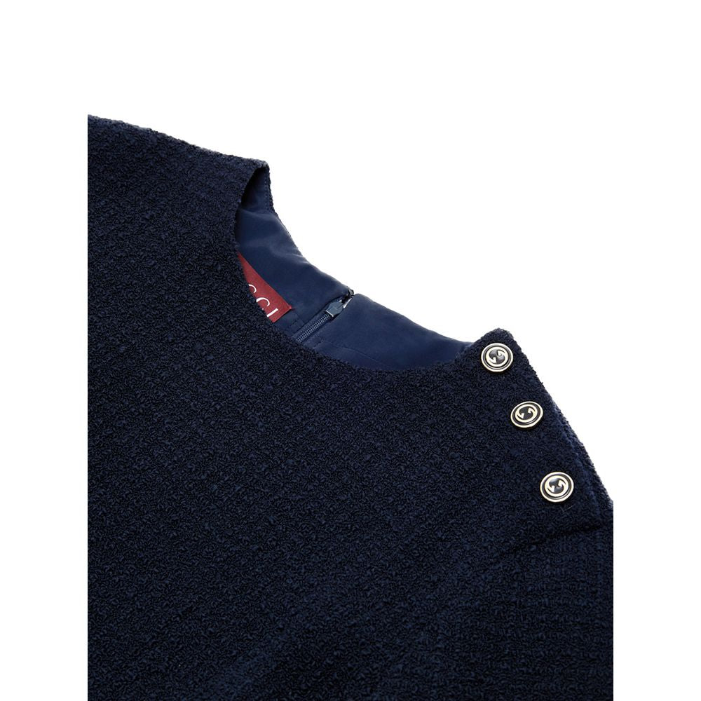 Gucci Blue Long Sleeve Midi Dress