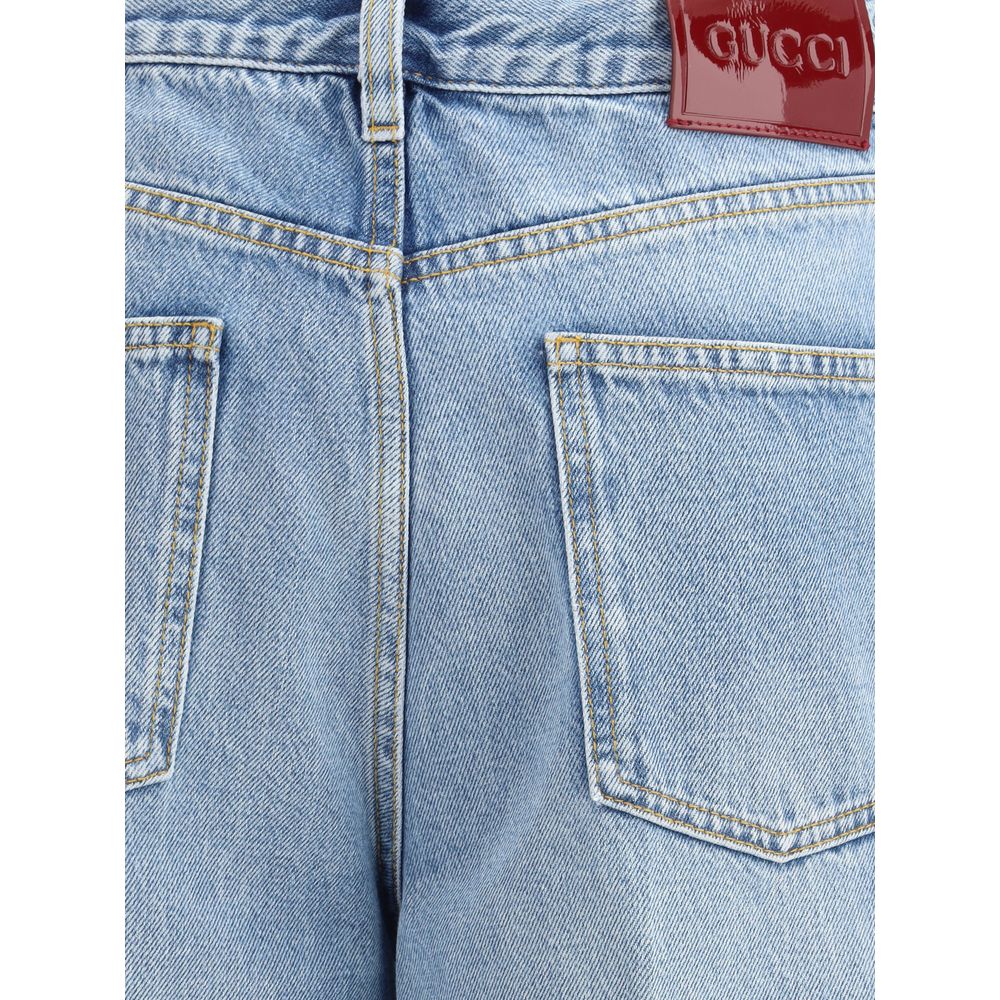 Gucci Light Wash Wide Leg Jeans