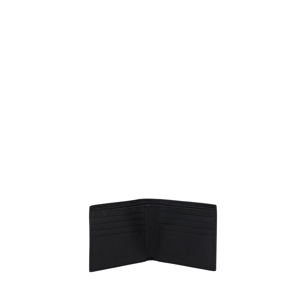 Saint Laurent Crocodile Embossed Leather Wallet - Black
