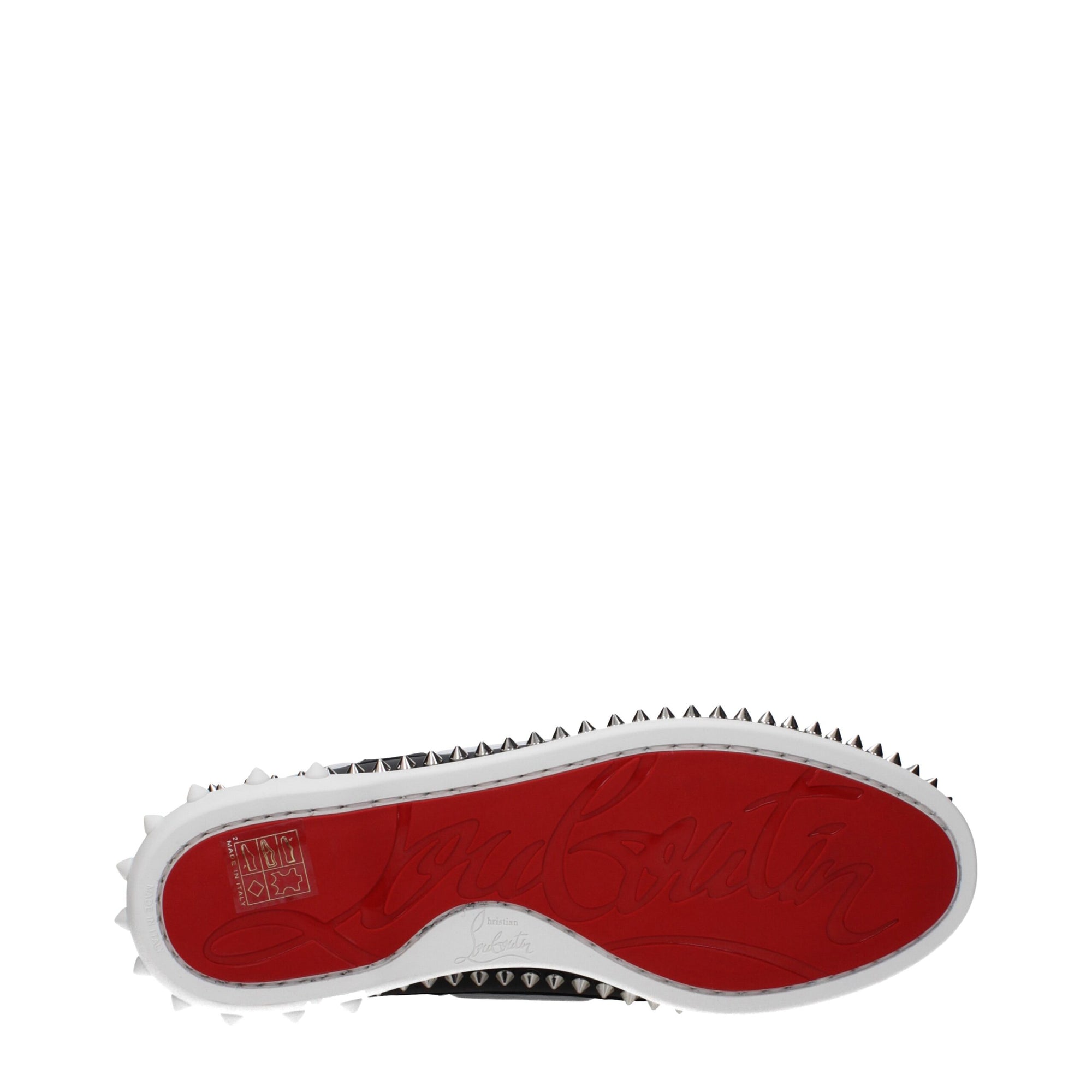 Christian Louboutin Black Leather Studded Boat Shoes
