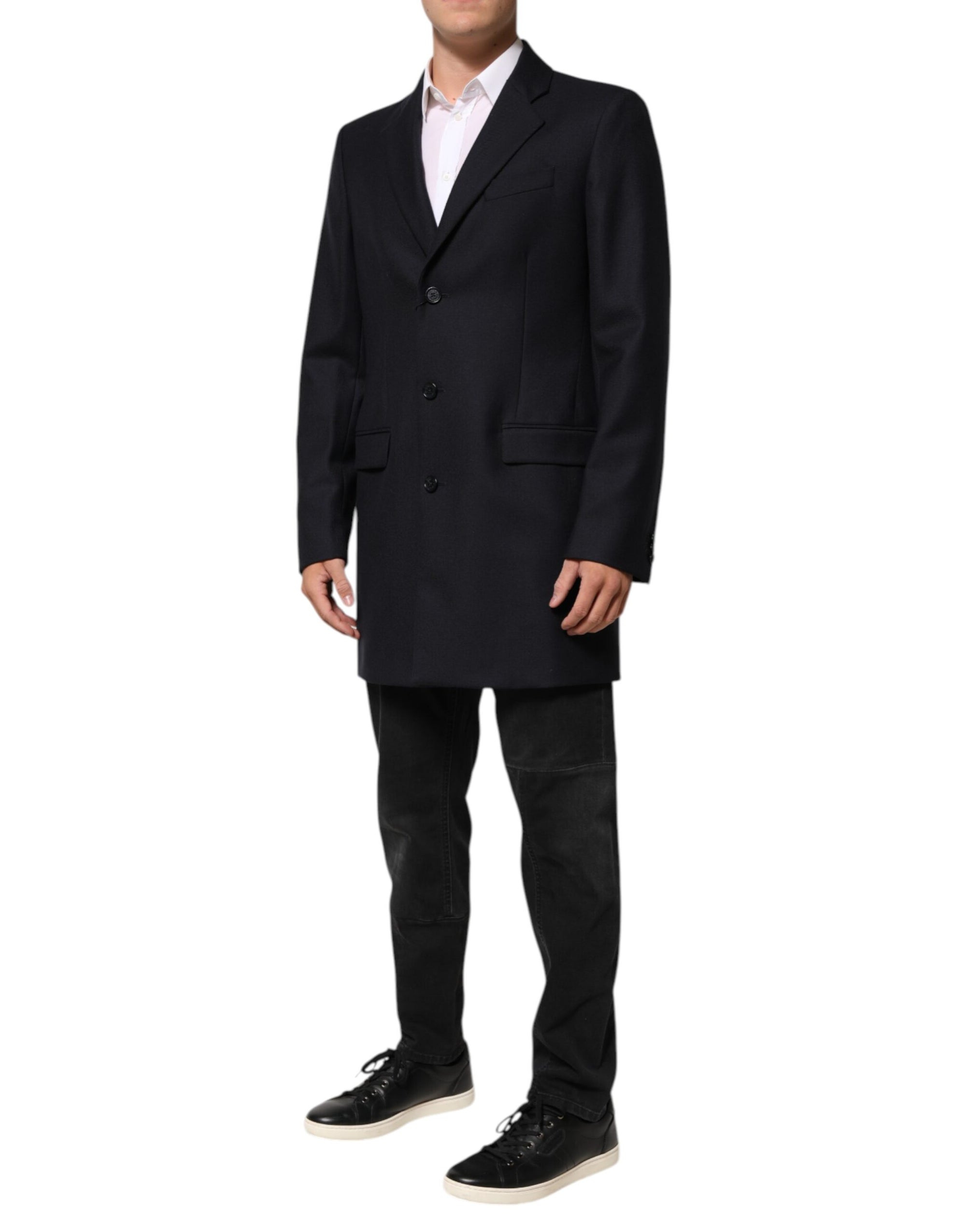 Dolce & Gabbana Longline Wool Blazer - Deep Blue