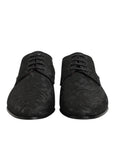 Dolce & Gabbana Black Floral Brocade Lace-Up Derby Dress Shoes