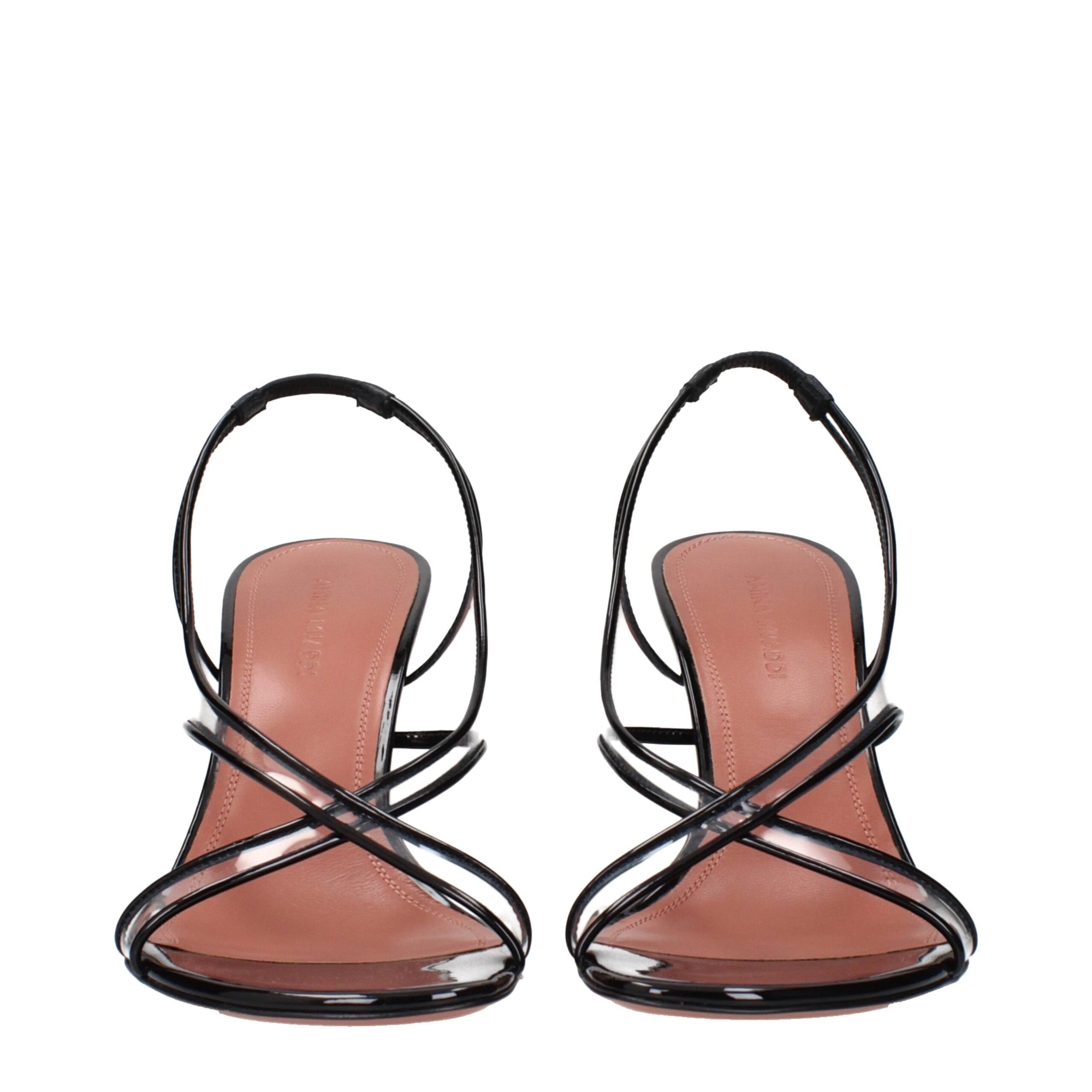 Amina Muaddi Lena Slingback Heels - Black