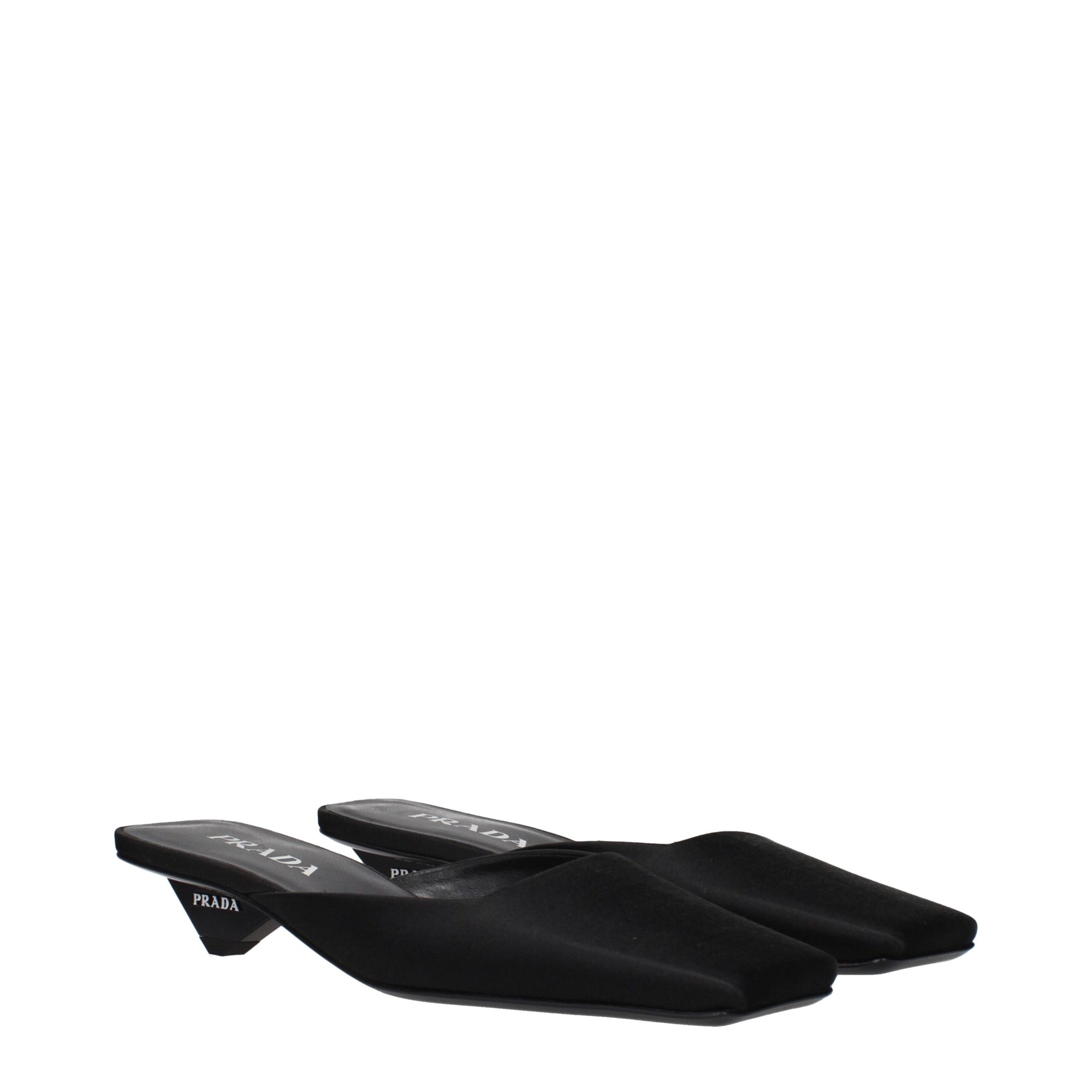 Prada Black Satin Mules