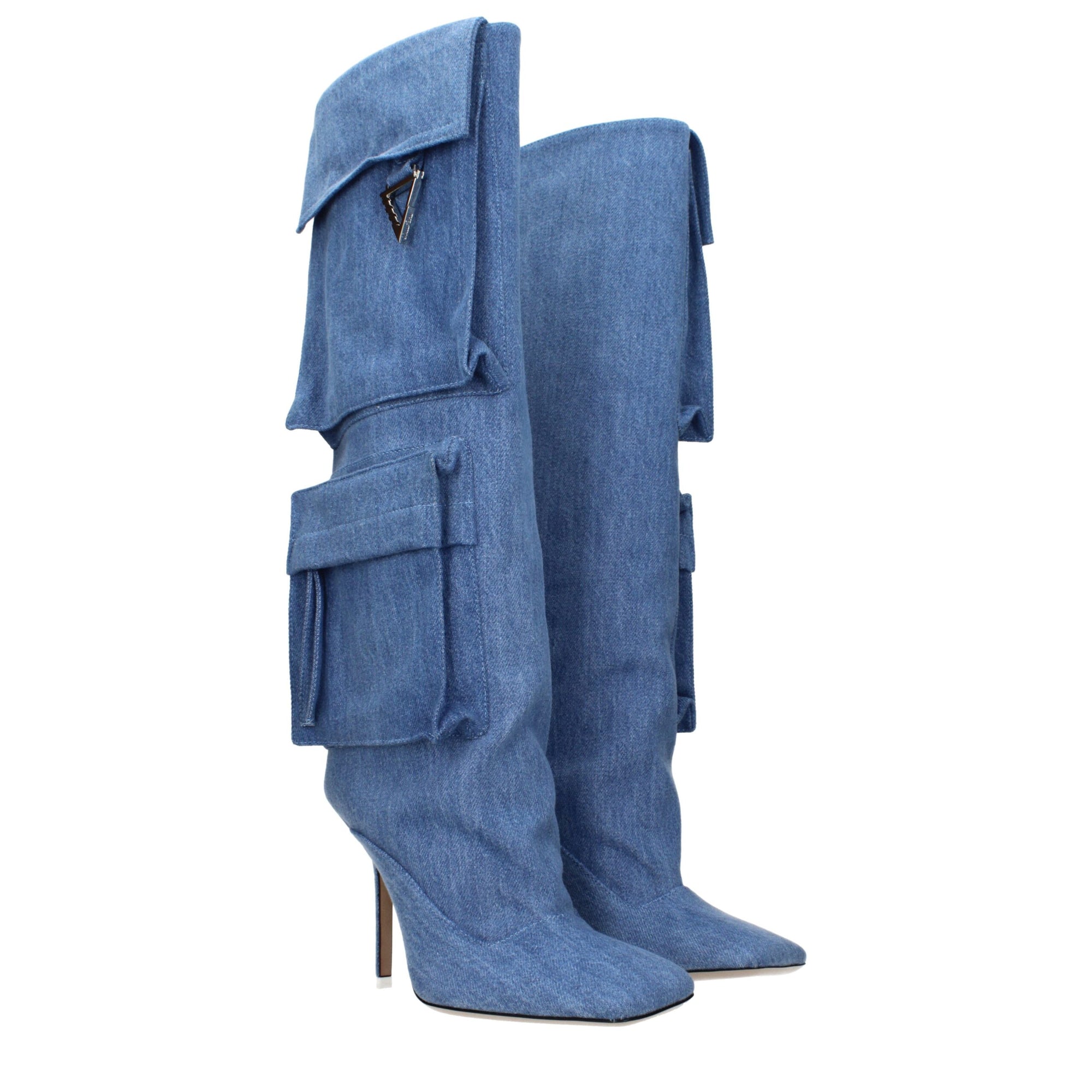 The Attico Knee-High Heavenly Denim Boots
