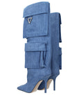 The Attico Knee-High Heavenly Denim Boots