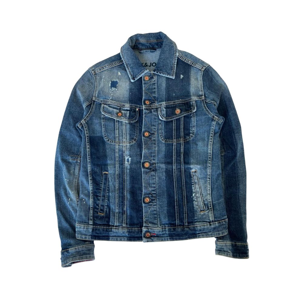 Jack & Jones Distressed Mid-Blue Washed Denim Jacket